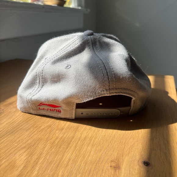 Grey and Red Li Ning Hat with snapback - Picture 2 of 3